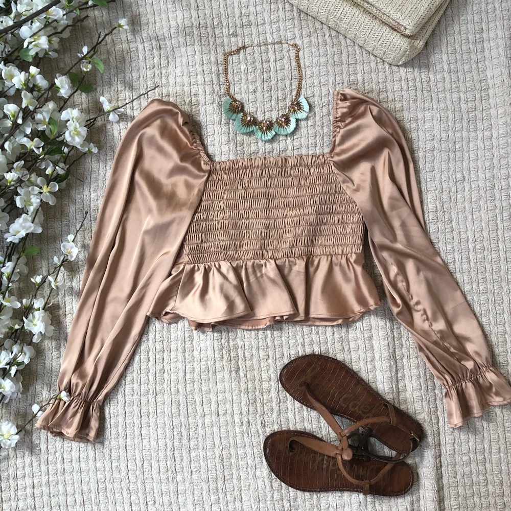 NWT Square neck long sleeve silk shirt - Picture 7 of 10